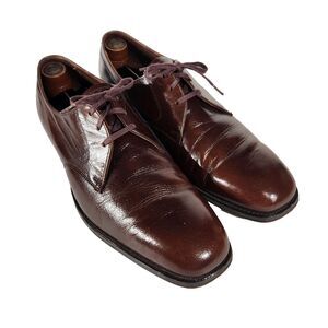 Florsheim Dress Shoes Mens Sz 10.5 C Vtg Derby Brown Lace Up Shoe Trees 625014